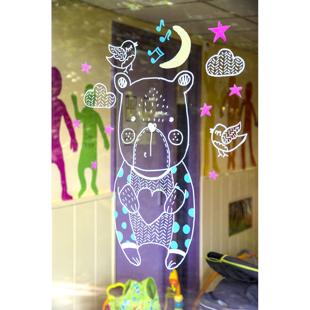 Securit® Fensterschablonen "Windoodle", Format: A2, Thema: Baby, inkl. 1 Securit® Kreidestift, 3er Set - Schablone - Speedjust Schweiz