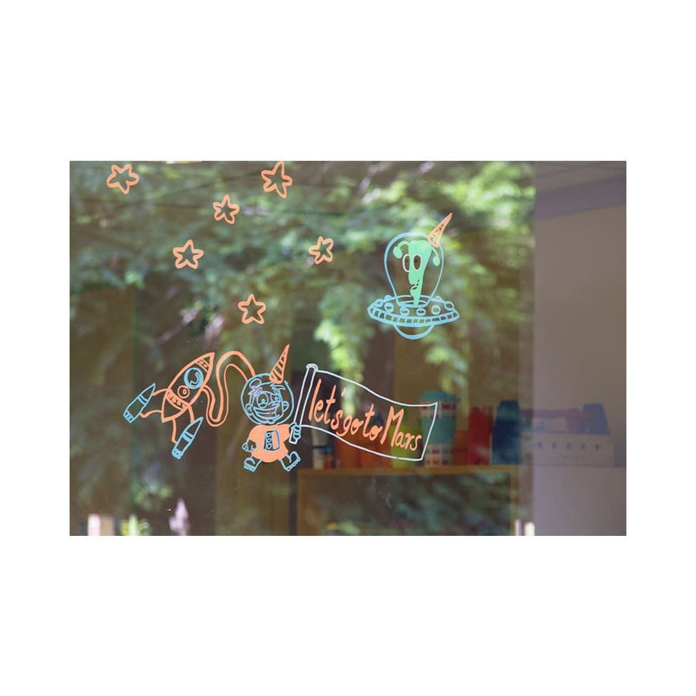 Securit® Fensterschablonen "Windoodle", Format: A2, Thema: Boy Birthday, inkl. 1 Securit® Kreidestift, 3er Set - Schablone - Speedjust Schweiz