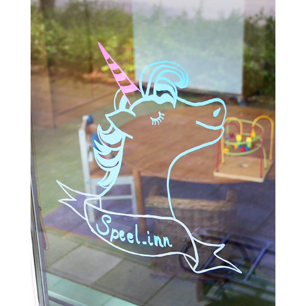 Securit® Fensterschablonen "Windoodle", Format: A2, Thema: Girl Birthday, inkl. 1 Securit® Kreidestift, 3er Set - Schablone - Speedjust Schweiz