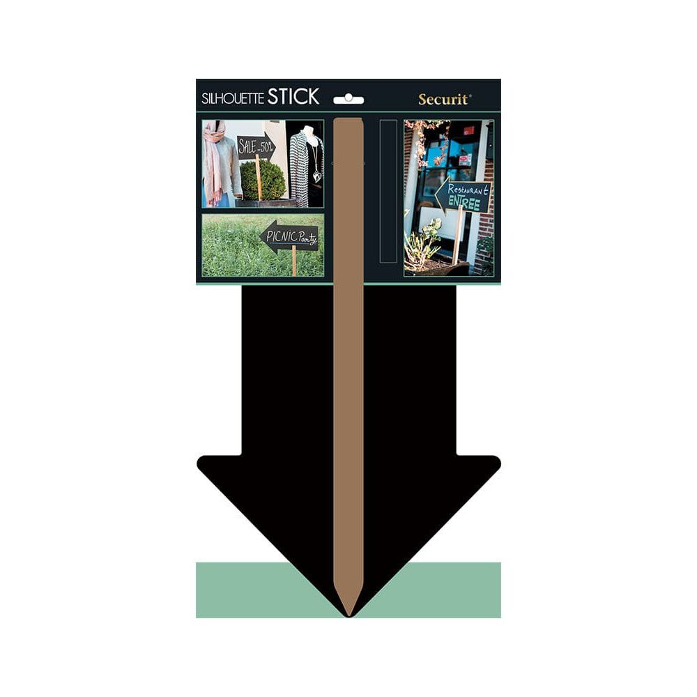 Securit® Gartenstecker Kreidetafel Pfeil mit Holzstab, inkl. 1x Kreidestift - Kundenstopper - Speedjust Schweiz
