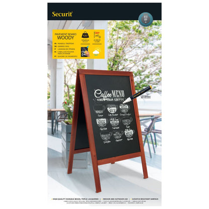 Securit® Holz Kundenstopper 125x69cm, Mahagoni, Outdoor - Kundenstopper - Speedjust Schweiz