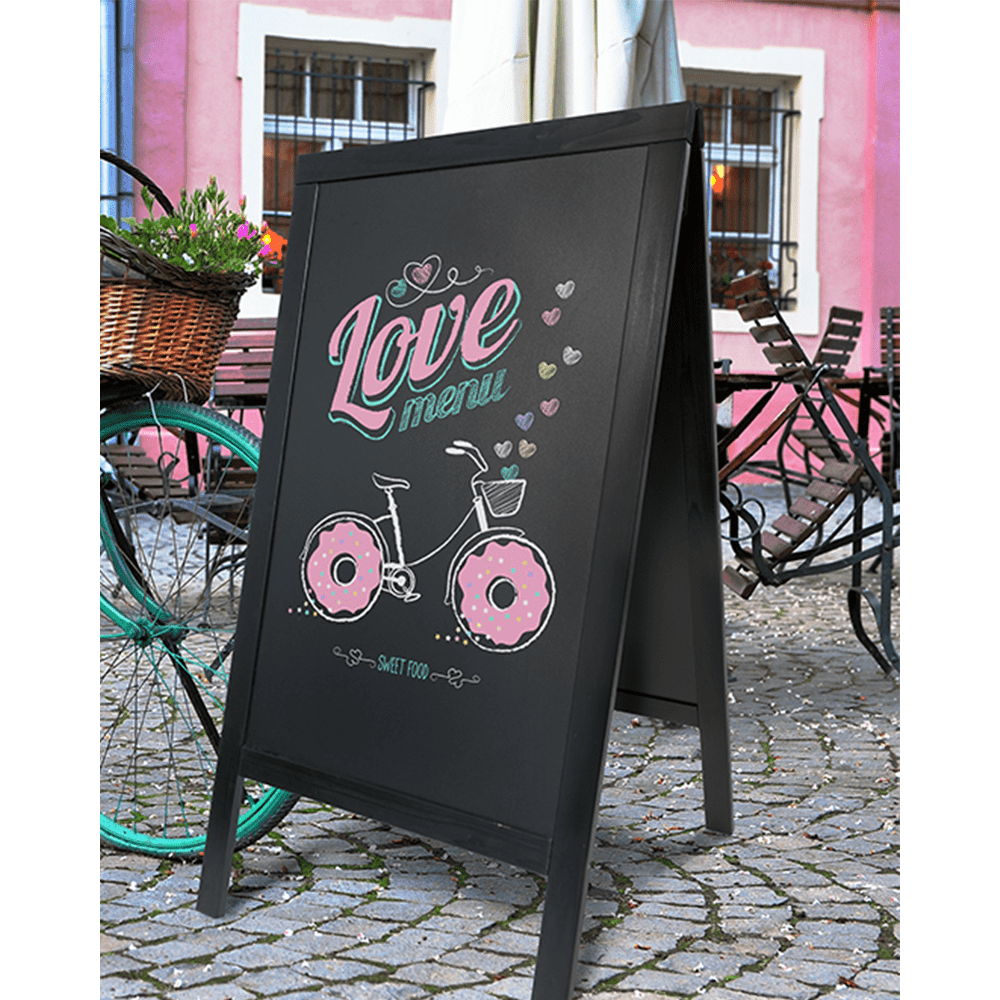 Securit® Holz Kundenstopper 125x69cm, Schwarz, Outdoor - Kundenstopper - Speedjust Schweiz