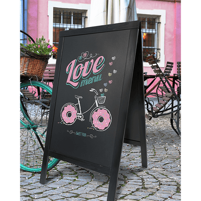 Securit® Holz Kundenstopper 125x69cm, Schwarz, Outdoor - Kundenstopper - Speedjust Schweiz