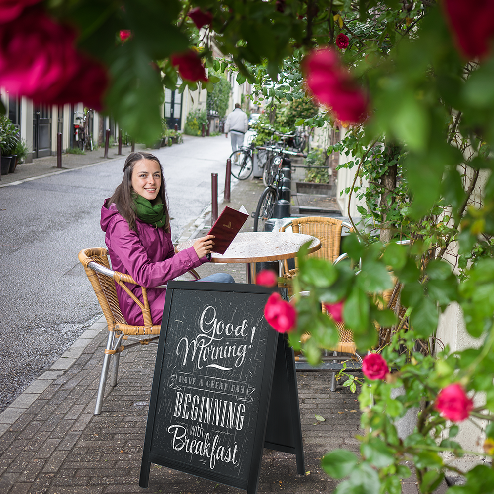 Securit® Holz Kundenstopper 85x55cm, Schwarz, Outdoor - Kundenstopper - Speedjust Schweiz