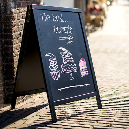 Securit® Holz Kundenstopper 85x55cm, Schwarz, Outdoor - Kundenstopper - Speedjust Schweiz