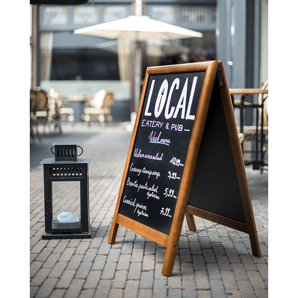 Securit® Holz Kundenstopper Deluxe, 85x55cm, Dunkelbraun, Outdoor - Kundenstopper - Speedjust Schweiz