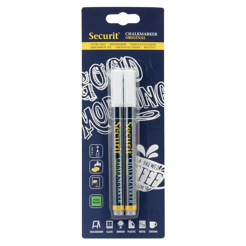 Securit® Kreidemarker, 1 - 2mm, 2er - Set, Weiss - Kreidemarker - Speedjust Schweiz