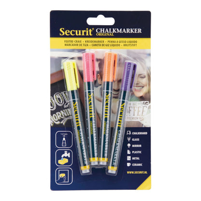 Securit® Kreidemarker, 1 - 2mm, 4 - er Set, Tropical - Kreidemarker - Speedjust Schweiz