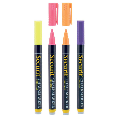 Securit® Kreidemarker, 1 - 2mm, 4 - er Set, Tropical - Kreidemarker - Speedjust Schweiz