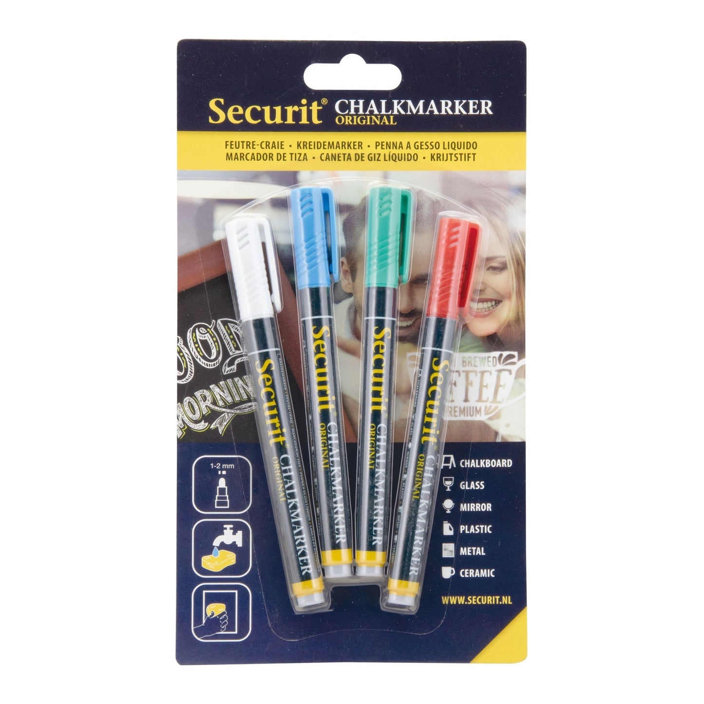 Securit® Kreidemarker, 1 - 2mm, 4er - Set, Farbig - Kreidemarker - Speedjust Schweiz