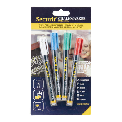 Securit® Kreidemarker, 1 - 2mm, 4er - Set, Farbig - Kreidemarker - Speedjust Schweiz