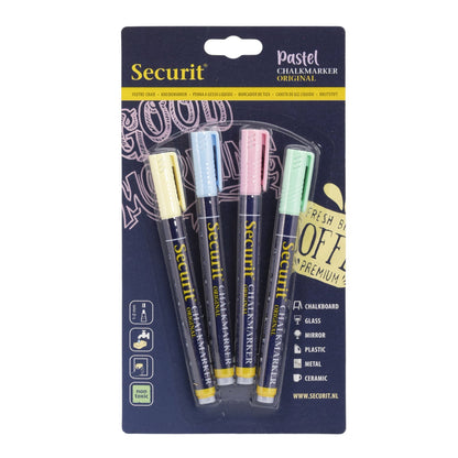 Securit® Kreidemarker, 1 - 2mm, 4er - Set, Pastellfarben - Kreidemarker - Speedjust Schweiz