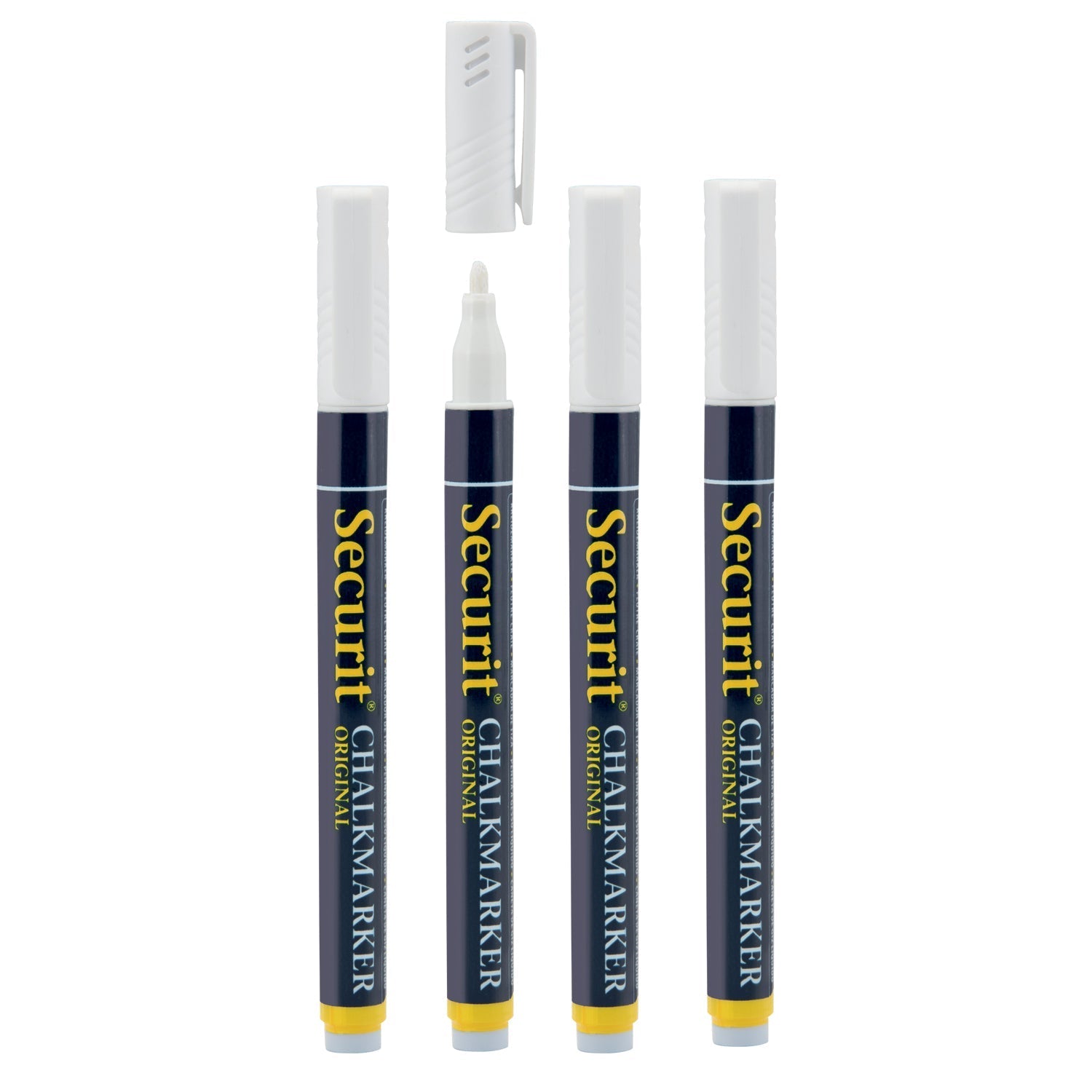 Securit® Kreidemarker, 1 - 2mm, 4er - Set, Weiss - Kreidemarker - Speedjust Schweiz