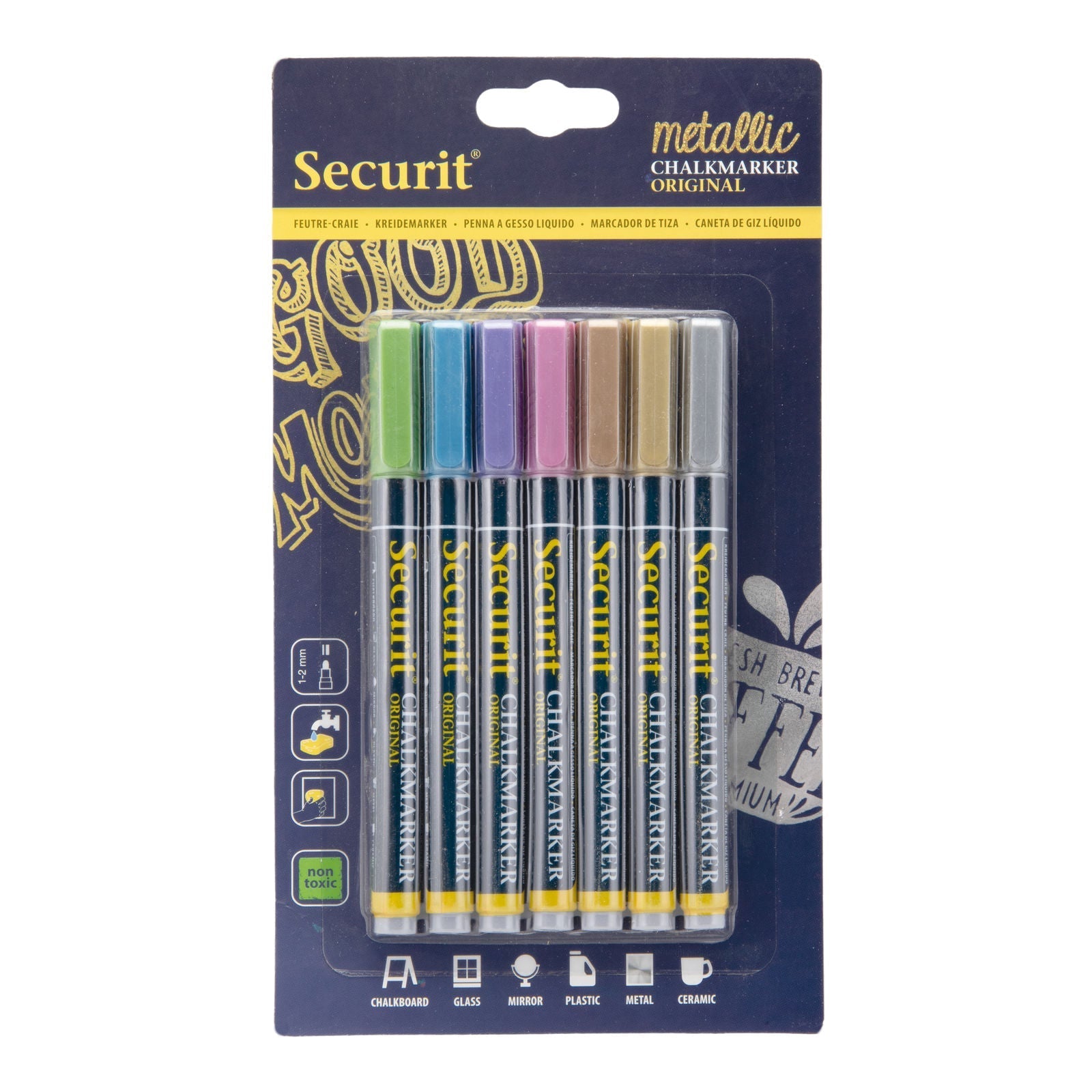 Securit® Kreidemarker, 1 - 2mm, 7er - Set, Metallisch - Kreidemarker - Speedjust Schweiz