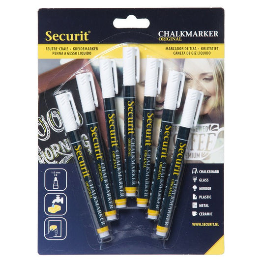 Securit® Kreidemarker, 1 - 2mm, 7er - Set, Weiss - Kreidemarker - Speedjust Schweiz
