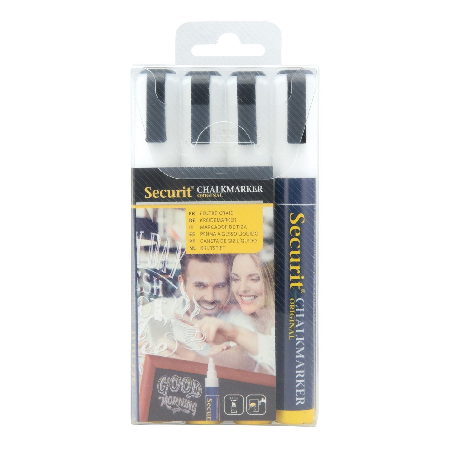 Securit® Kreidemarker, 2 - 6mm, 4er - Set, Weiss - Kreidemarker - Speedjust Schweiz