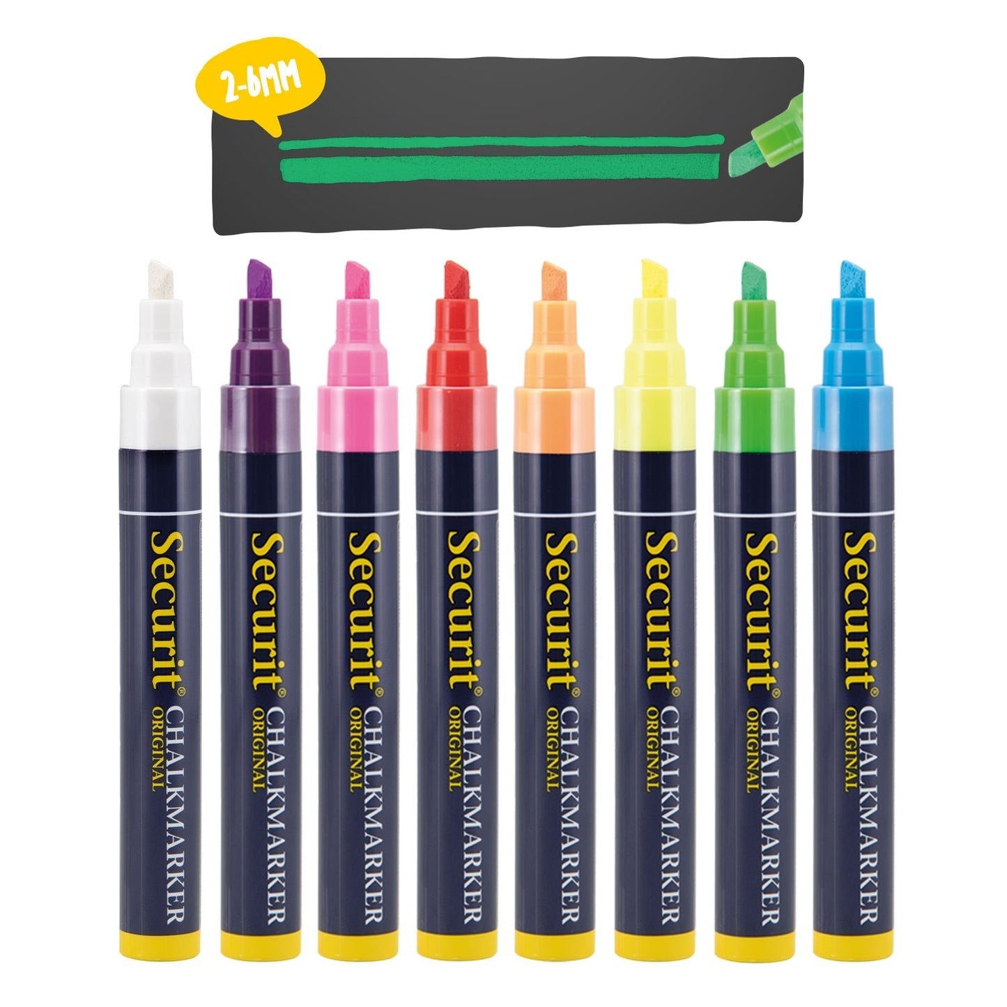 Securit® Kreidemarker, 2 - 6mm, 8er - Set, Farbig - Kreidemarker - Speedjust Schweiz