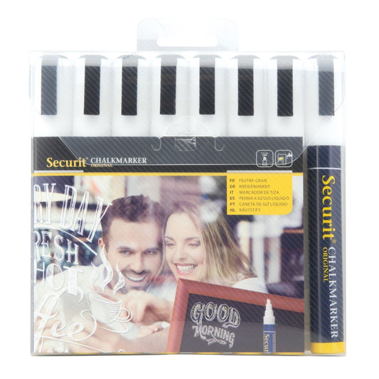 Securit® Kreidemarker, 2 - 6mm, 8er - Set, Weiss - Kreidemarker - Speedjust Schweiz