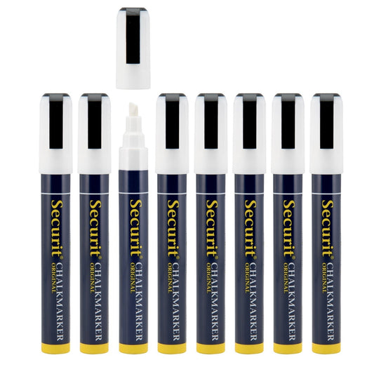Securit® Kreidemarker, 2 - 6mm, 8er - Set, Weiss - Kreidemarker - Speedjust Schweiz