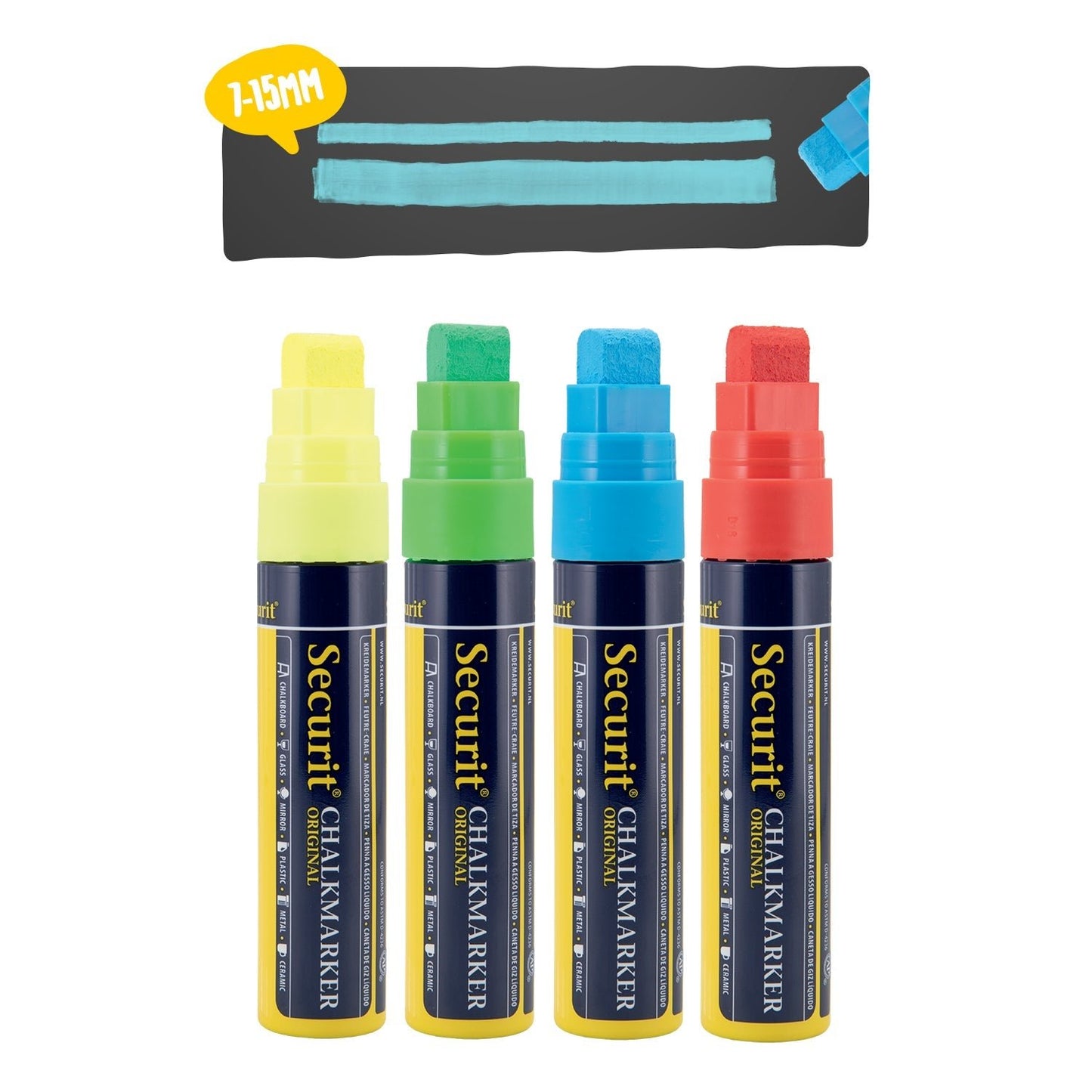 Securit® Kreidemarker, 7 - 15mm, 4er - Set, Farbig - Kreidemarker - Speedjust Schweiz