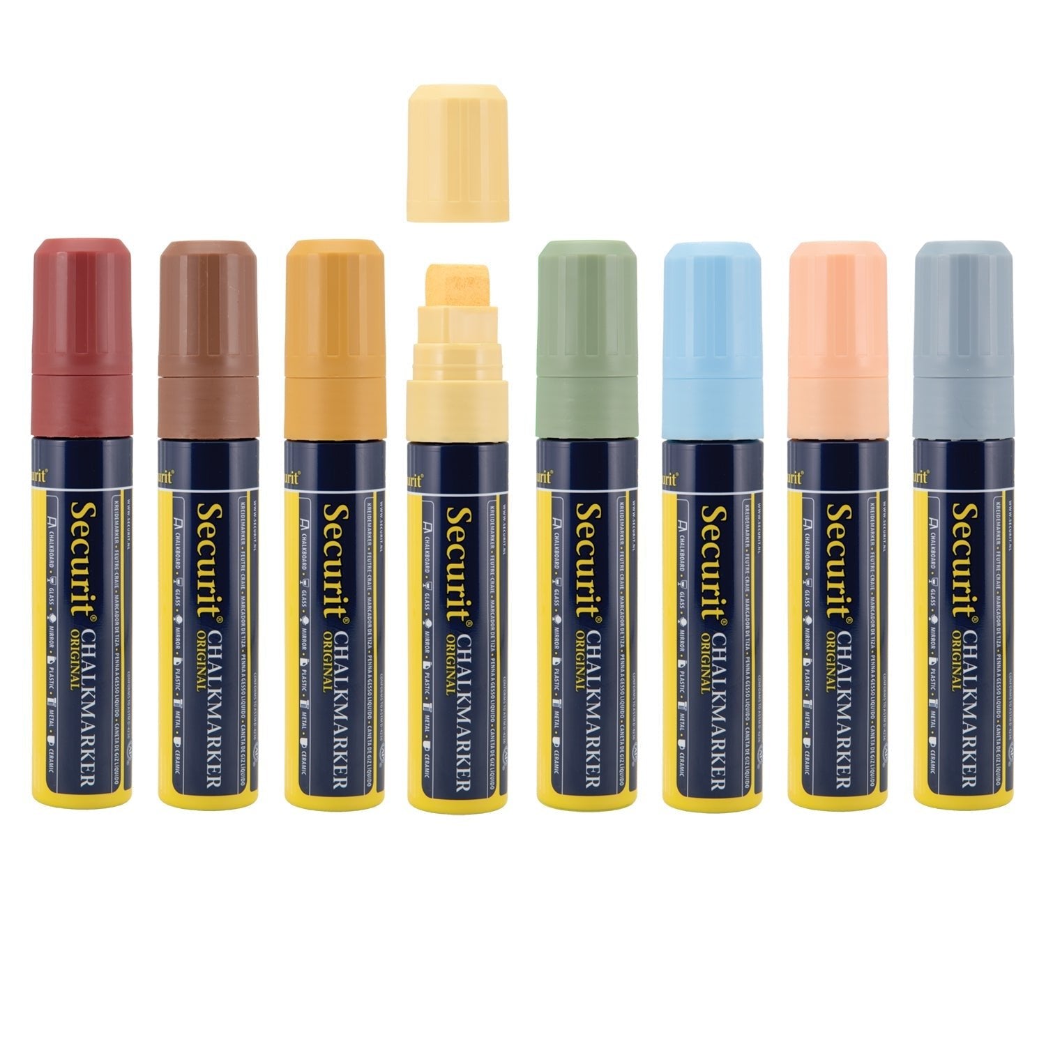 Securit® Kreidemarker, 7 - 15mm, 8er - Set, Erdfarben - Kreidemarker - Speedjust Schweiz