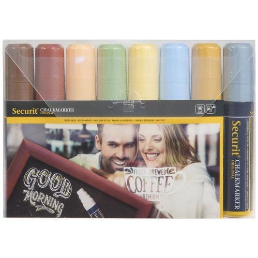 Securit® Kreidemarker, 7 - 15mm, 8er - Set, Erdfarben - Kreidemarker - Speedjust Schweiz