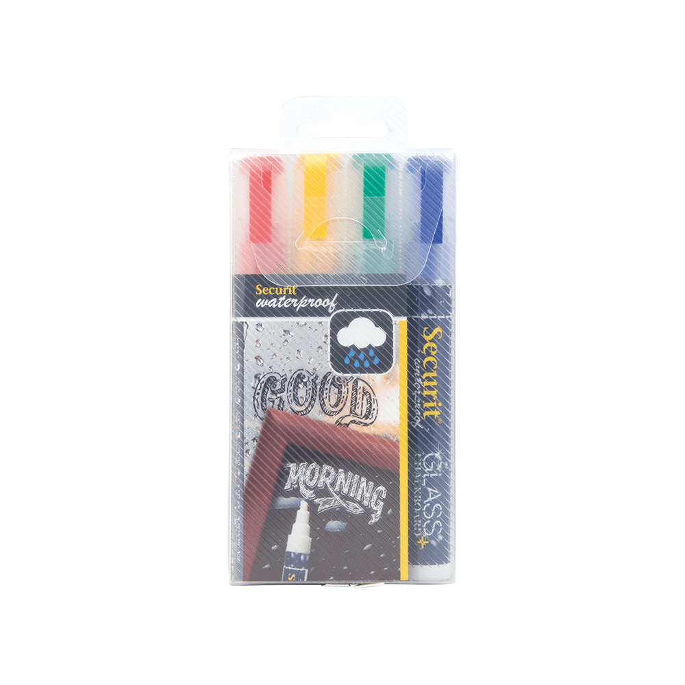 Securit® Kreidemarker Wasserfest, 2 - 6mm, 4er - Set, Farbig - Kreidemarker - Speedjust Schweiz