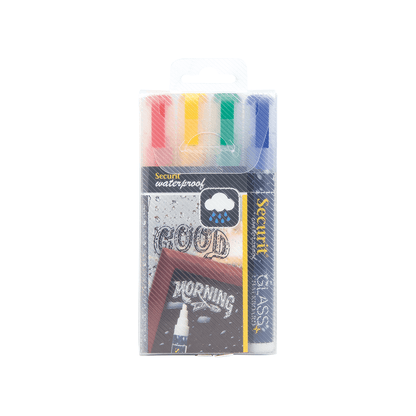 Securit® Kreidemarker Wasserfest, 2 - 6mm, 4er - Set, Farbig - Kreidemarker - Speedjust Schweiz