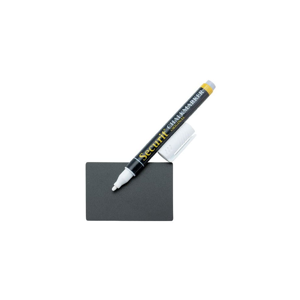 Securit® Kreidetafel TAGs A8 Schwarz, inkl. 1 Securit® Kreidestift, 4 Spikes und 4 transparenten Haltern, 20er Set - Tischaufsteller / Tags - Speedjust Schweiz