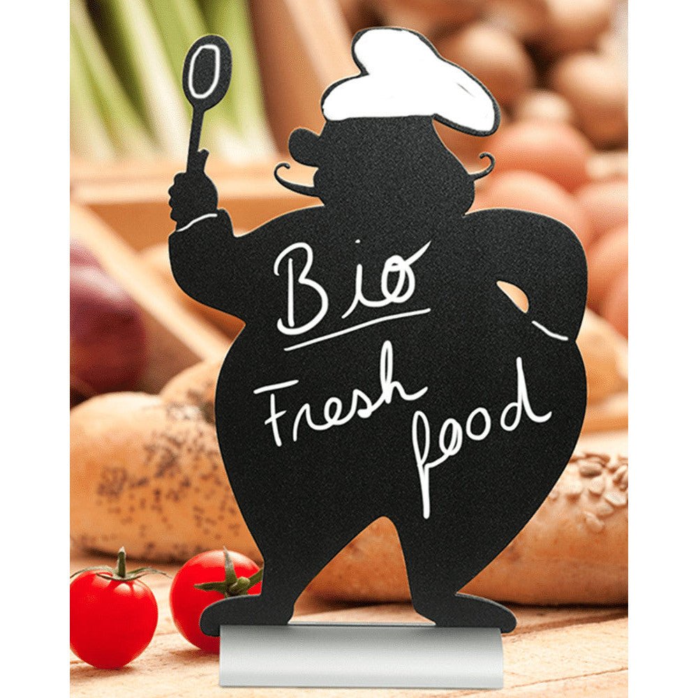 Securit®, Tischkreidetafel Aufsteller mit Aluminiumfuss, "Chefkoch" Form - Silhouette, 22x35cm - Tischaufsteller / Tags - Speedjust Schweiz