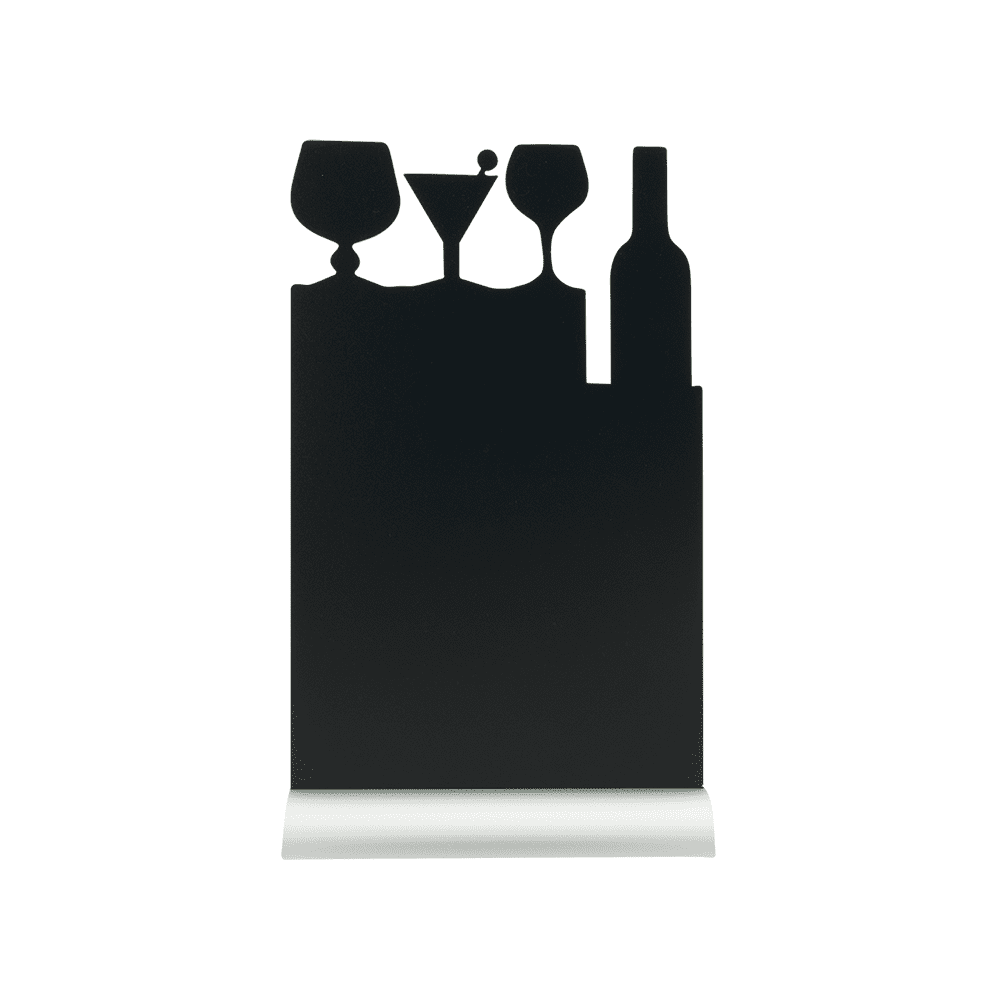 Securit®, Tischkreidetafel Aufsteller mit Aluminiumfuss, "Cocktail" Form - Silhouette, 21x35cm - Tischaufsteller / Tags - Speedjust Schweiz