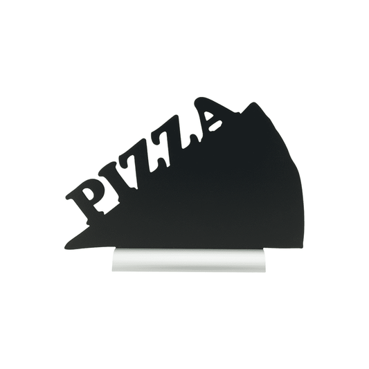 Securit®, Tischkreidetafel Aufsteller mit Aluminiumfuss, "Pizza" Form - Silhouette, 34x24cm - Tischaufsteller / Tags - Speedjust Schweiz