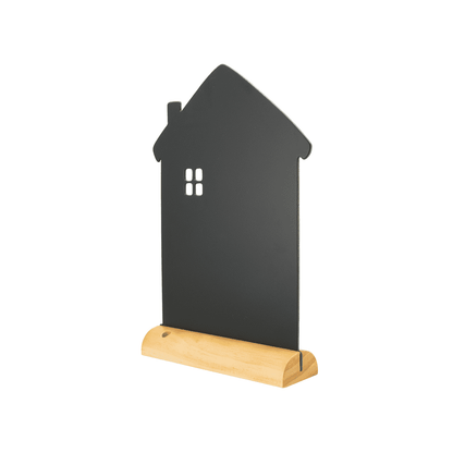 Securit® Tischkreidetafel „Haus“ Aufsteller 23×32 cm mit Holzfuss - Tischaufsteller / Tags - Speedjust Schweiz