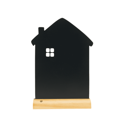 Securit® Tischkreidetafel „Haus“ Aufsteller 23×32 cm mit Holzfuss - Tischaufsteller / Tags - Speedjust Schweiz