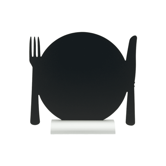 Securit® Tischkreidetafel mit Aluminiumfuss, "Teller mit Besteck" - Tischaufsteller / Tags - Speedjust Schweiz