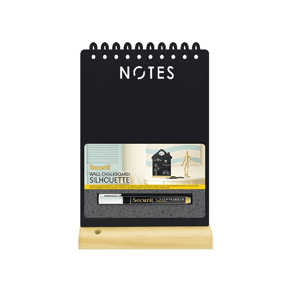 Securit® Tischkreidetafel „Notes“ Aufsteller 21×34 cm mit Holzfuss - Tischaufsteller / Tags - Speedjust Schweiz