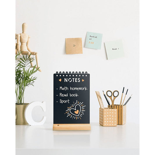 Securit® Tischkreidetafel „Notes“ Aufsteller 21×34 cm mit Holzfuss - Tischaufsteller / Tags - Speedjust Schweiz