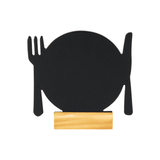 Securit® Tischkreidetafel „Teller mit Besteck“ Aufsteller 25×24 cm - Tischaufsteller / Tags - Speedjust Schweiz