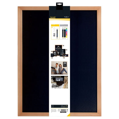 Securit® Wandkreidetafel Budget – Holzrahmen Hellbraun, 60x80cm - Wandtafel - Speedjust Schweiz