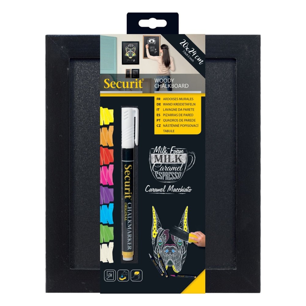 Securit® Wandkreidetafel Budget – Holzrahmen Schwarz, 20×24cm - Wandtafel - Speedjust Schweiz