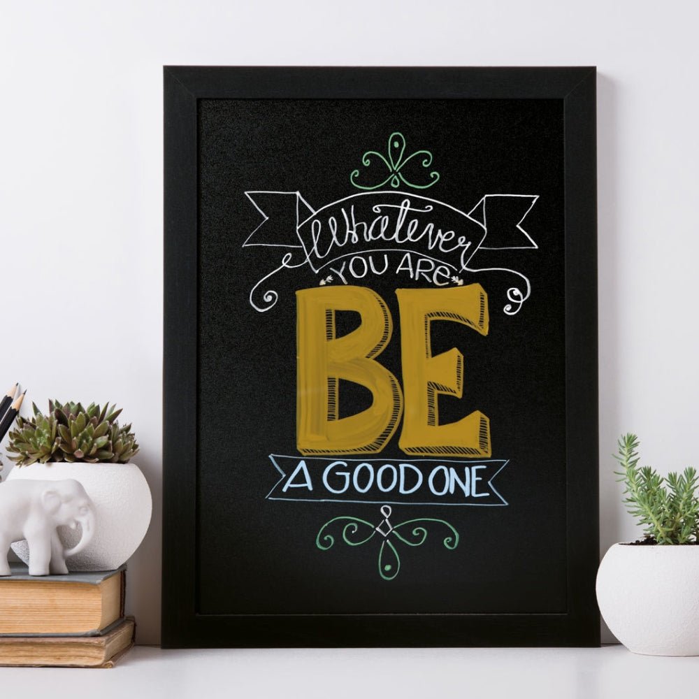 Securit® Wandkreidetafel Budget – Holzrahmen Schwarz, 30x40cm - Wandtafel - Speedjust Schweiz