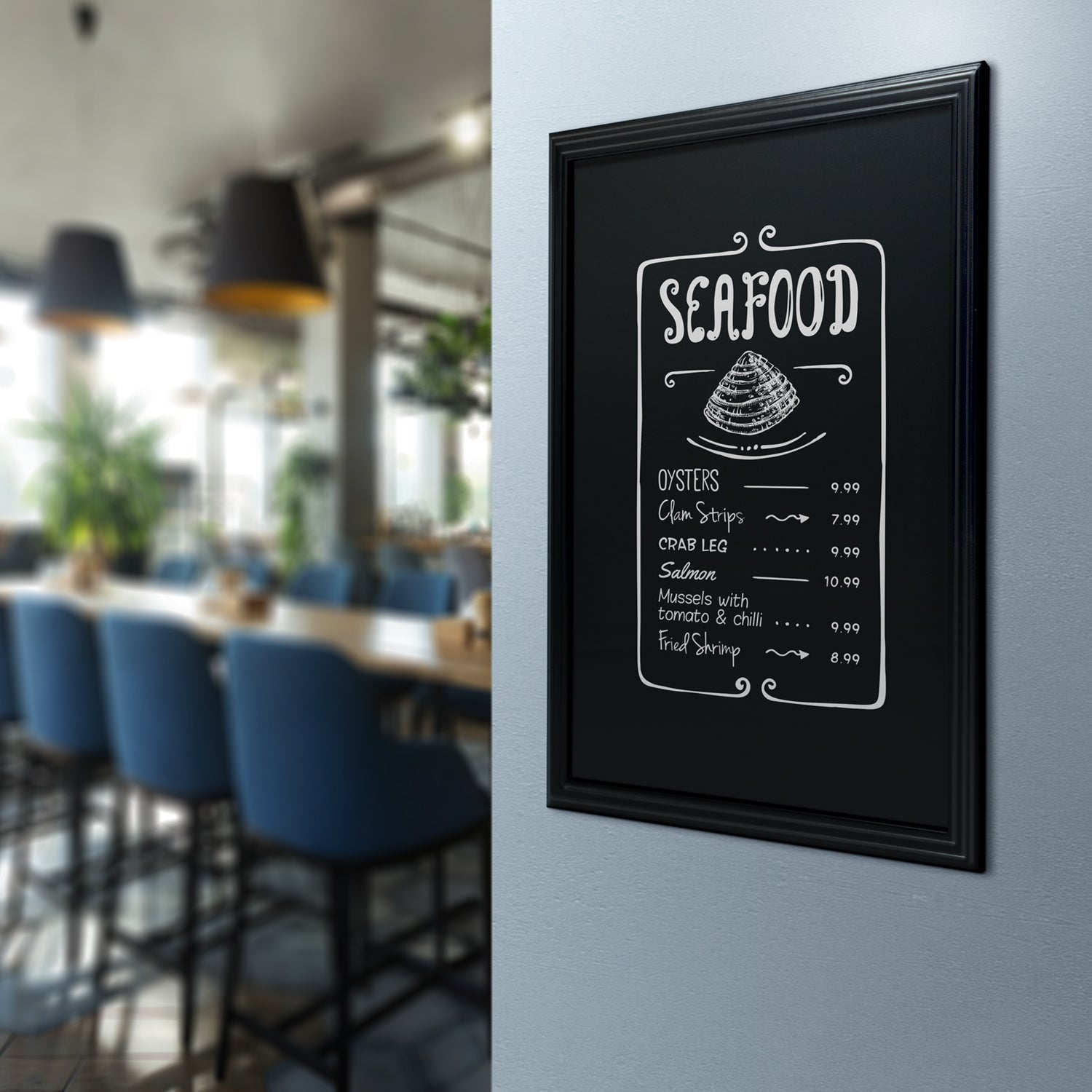 Securit® Wandkreidetafel, Holzrahmen Schwarz, 70x90cm, Outdoor - Wandtafel - Speedjust Schweiz