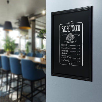 Securit® Wandkreidetafel, Holzrahmen Schwarz, 70x90cm, Outdoor - Wandtafel - Speedjust Schweiz