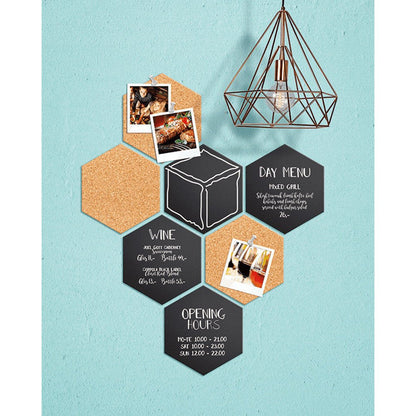 Securit® Wandkreidetafel & Kork Silhouette Hexagon, 7er - Set, 20x23cm - Wandtafel - Speedjust Schweiz