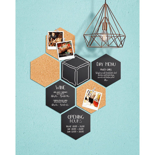 Securit® Wandkreidetafel & Kork Silhouette Hexagon, 7er - Set, 20x23cm - Wandtafel - Speedjust Schweiz