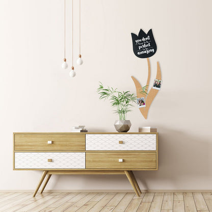 Securit® Wandkreidetafel & Kork Silhouette Tulpe, 29x83cm - Wandtafel - Speedjust Schweiz