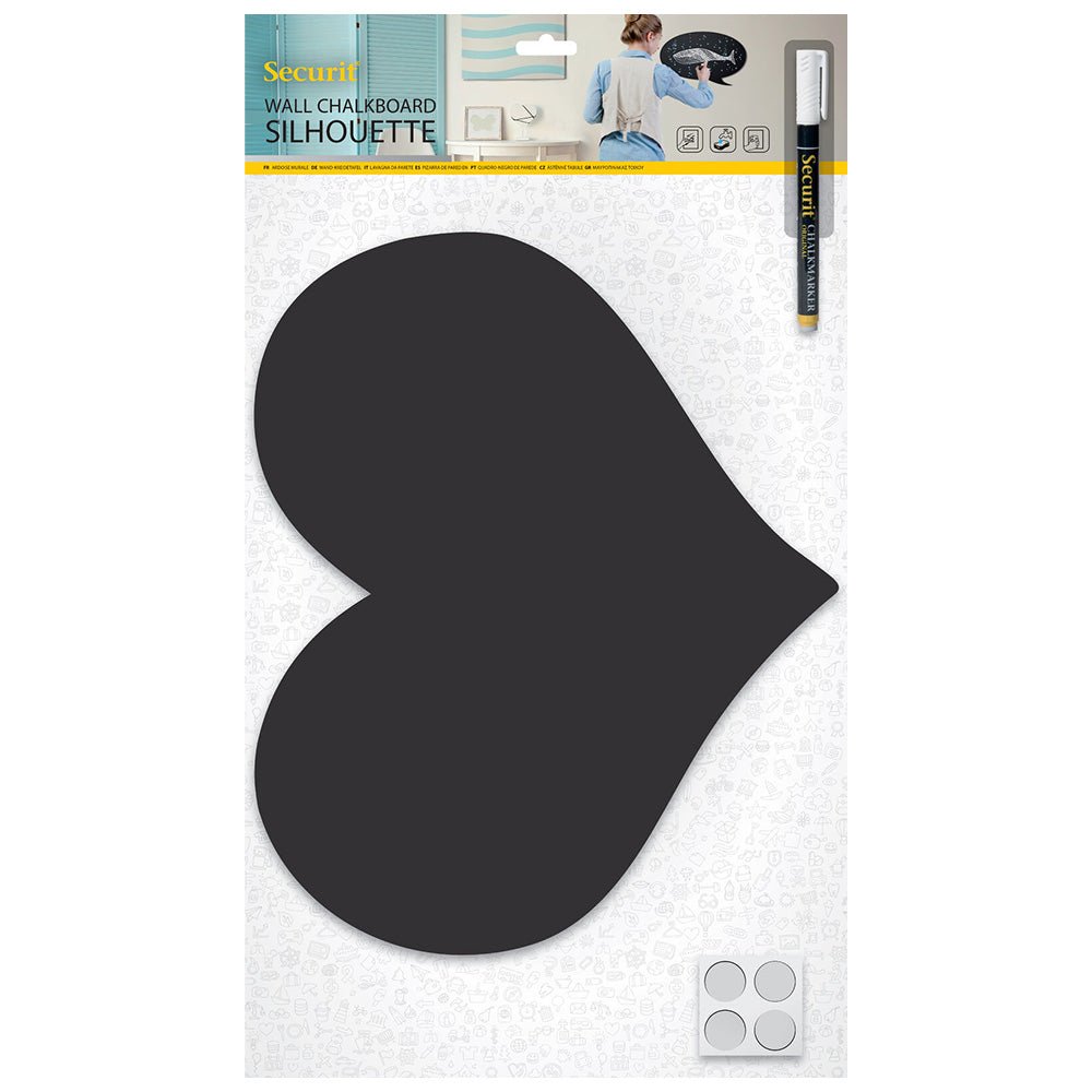 Securit® Wandkreidetafel Silhouette Herz, 30x36cm - Wandtafel - Speedjust Schweiz