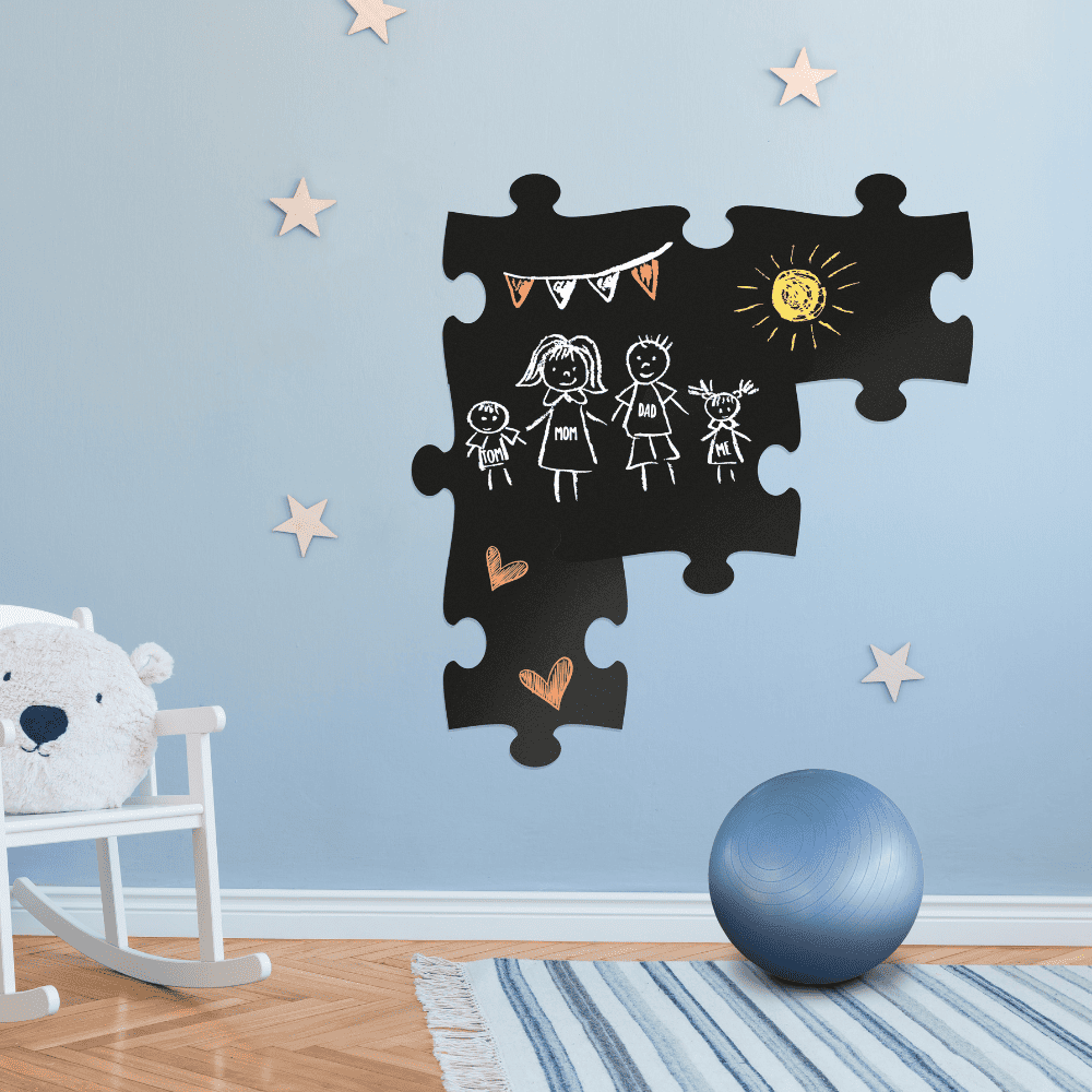 Securit® Wandkreidetafel Silhouette Puzzle, 6er - Set, 40x30cm - Wandtafel - Speedjust Schweiz