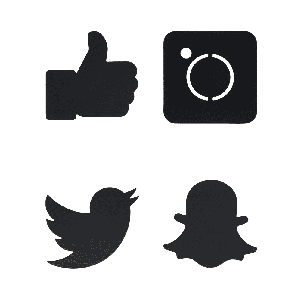 Securit® Wandkreidetafel Silhouette Social Media, 12 Stk., 30x38cm - Wandtafel - Speedjust Schweiz