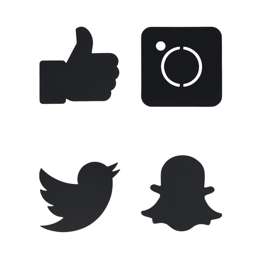 Securit® Wandkreidetafel Silhouette Social Media, 12 Stk., 30x38cm - Wandtafel - Speedjust Schweiz